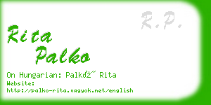 rita palko business card